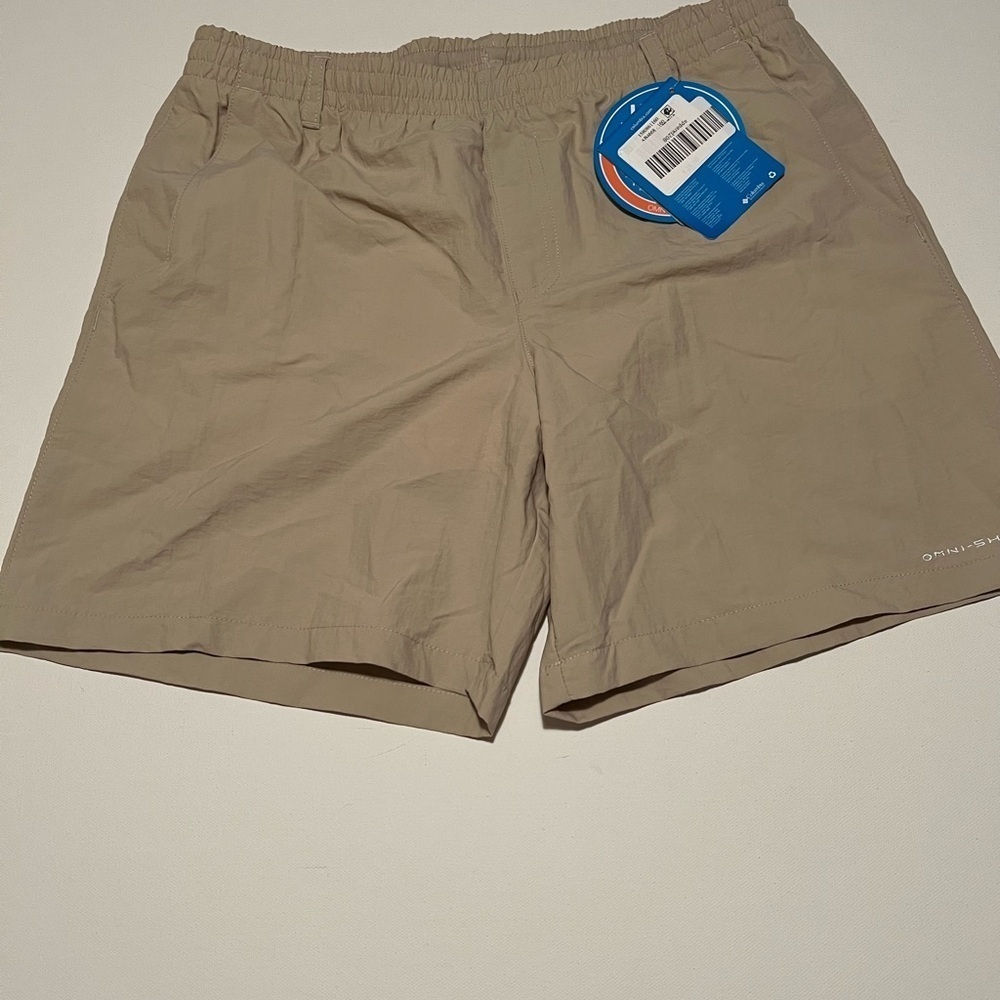 NWT Women's Columbia PFG Backcast III 6"‎ Omni-Shade Drawstring Water Shorts Tan